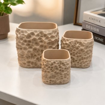 Kit Pietra Naturale – Conjunto Decorativo com 3 Vasos.