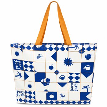 Bolsa Sacola Reutilizável Grande Estampa Azulejo .